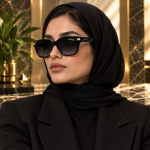 عینک آفتابی زنانه بالنسیاگا فریم مربع اورسایز مشکی کلاسیک - تصویر 2