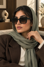 عینک آفتابی زنانه ال‌نیدو EL-NIDO | فریم مشکی براق با عدسی گرادینت دودی-قهوه‌ای - تصویر 2