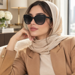 عینک آفتابی زنانه جیمی چو مدل کلاسیک مشکی - تصویر 2